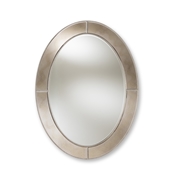 Baxton Studio Branca Modern and Contemporary Antique Silver Finished Oval Accent Wall Mirror